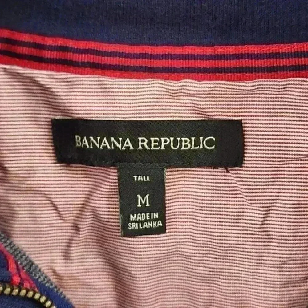 Banana Republic Stripe Mock‎ Neck Pullover Sweatshirt Men's M